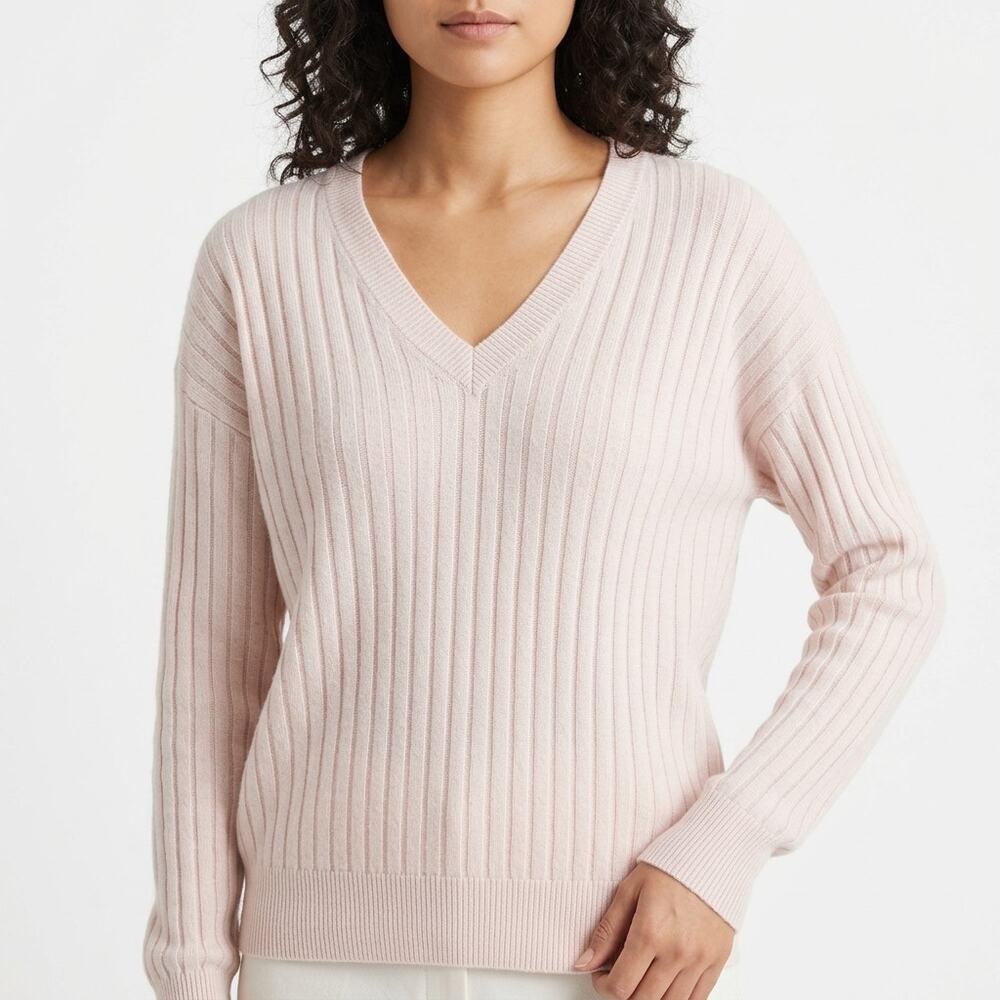 27 Miles Cashmere Blend Pink Pullover Lightweight Sweater Women Size M
